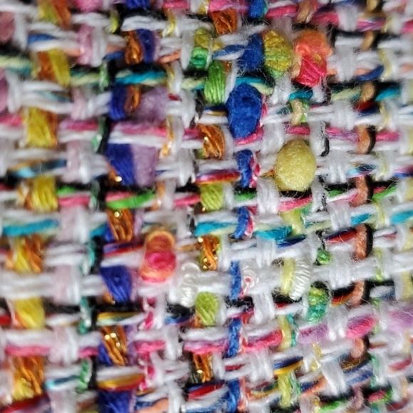 Carlisle Collection multi color knit full zip crop jacket white sleeves R $645 - Picture 4 of 13